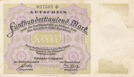 Аверс банкноты 500000 марок (Германия) 1923 года