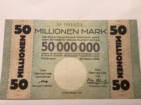Аверс банкноты 50000000 марок (Германия) 1923 года