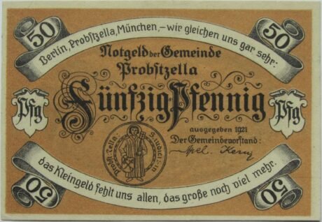 Аверс банкноты 50 fenigów (Niemcy) 1921