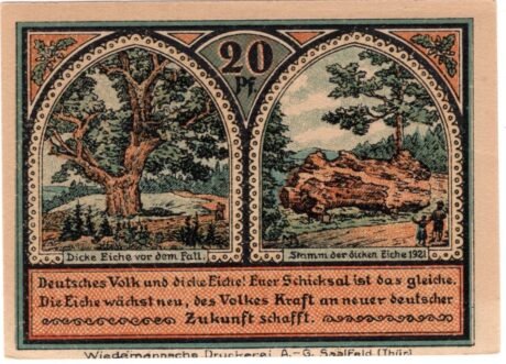 Реверс банкноты 20 пфеннигов (Германия) 1921 года