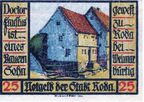 Реверс банкноты 25 fenigów (Niemcy) 1921