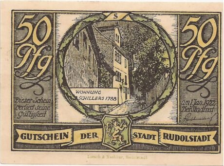 Аверс банкноты 50 fenigów (Niemcy) 1921