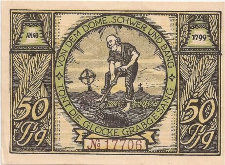 Реверс банкноты 50 fenigów (Niemcy) 1921