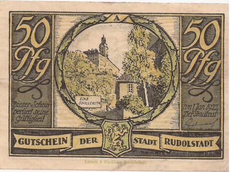 Аверс банкноты 50 fenigów (Niemcy) 1921