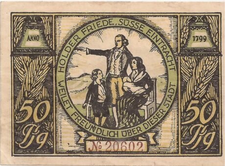 Реверс банкноты 50 fenigów (Niemcy) 1921