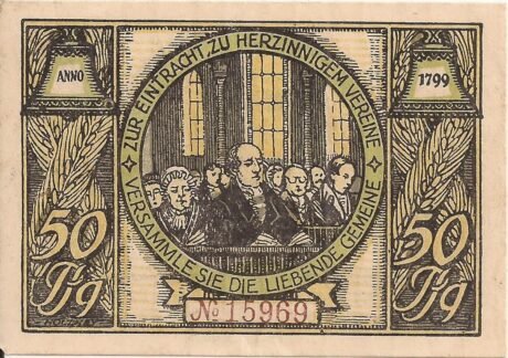 Реверс банкноты 50 fenigów (Niemcy) 1921