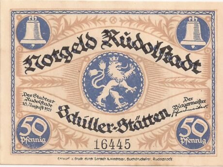 Аверс банкноты 50 fenigów (Niemcy) 1921