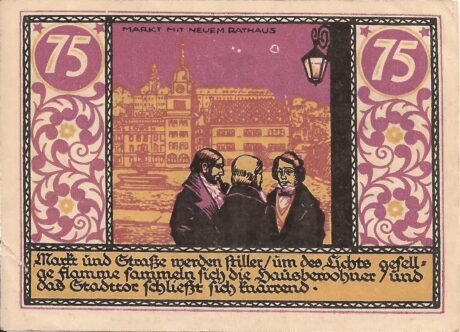 Реверс банкноты 75 пфеннигов (Германия) 1921 года