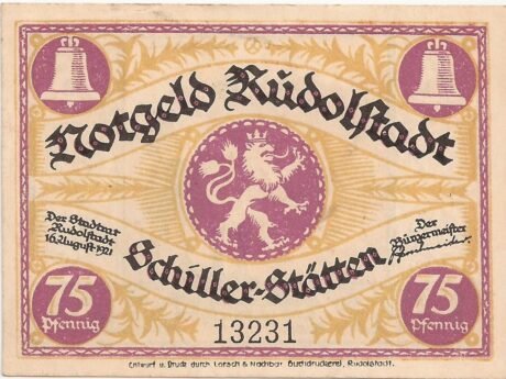 Аверс банкноты 75 пфеннигов (Германия) 1921 года