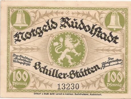 Аверс банкноты 100 fenigów (Niemcy) 1921