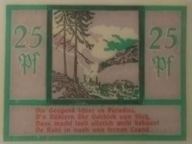 Реверс банкноты 25 fenigów (Niemcy) 1920