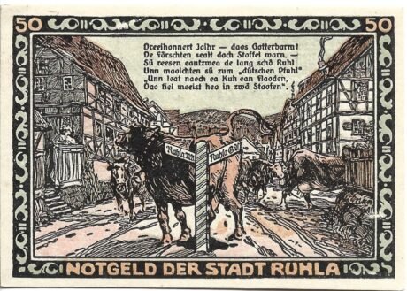 Реверс банкноты 50 fenigów (Niemcy) 1921