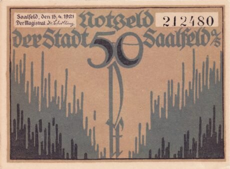 Аверс банкноты 50 fenigów (Niemcy) 1921