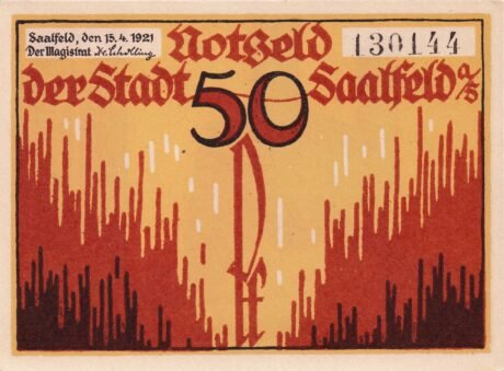 Аверс банкноты 50 fenigów (Niemcy) 1921