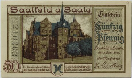 Аверс банкноты 50 пфеннигов (Германия) 1921 года