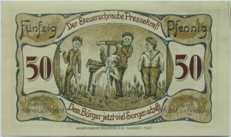 Реверс банкноты 50 пфеннигов (Германия) 1921 года