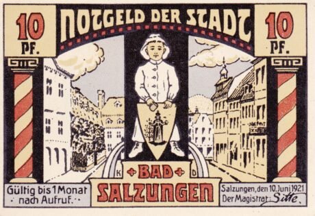 Аверс банкноты 10 пфеннигов (Германия) 1921 года