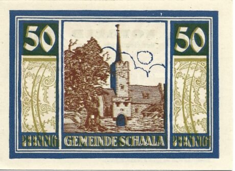 Реверс банкноты 50 fenigów (Niemcy) 1921