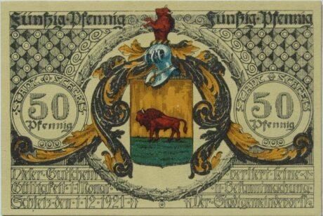 Аверс банкноты Moneta 50 fenigów Seria Böttger (Niemcy) 1921