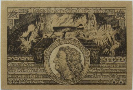 Реверс банкноты Moneta 50 fenigów Seria Böttger (Niemcy) 1921