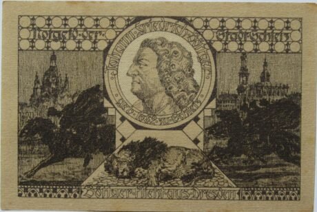 Реверс банкноты Moneta 50 fenigów Seria Böttger (Niemcy) 1921