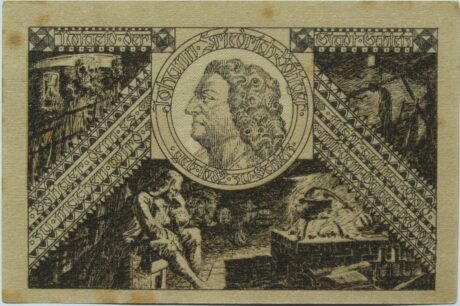 Реверс банкноты Moneta 50 fenigów Seria Böttger (Niemcy) 1921