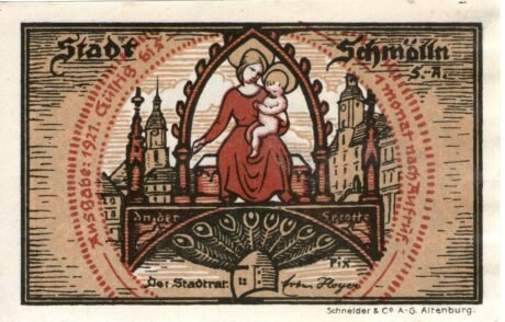 Реверс банкноты 10 fenigów (Niemcy) 1921