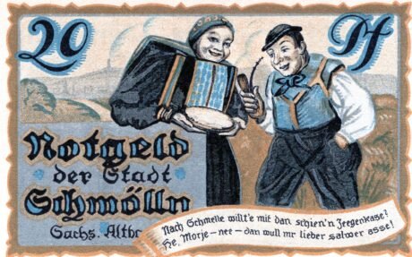 Аверс банкноты 20 fenigów (Niemcy) 1921