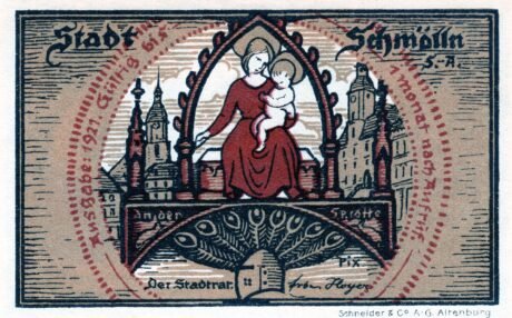 Реверс банкноты 20 fenigów (Niemcy) 1921