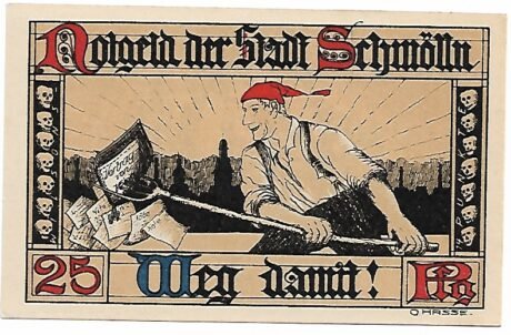 Аверс банкноты 25 fenigów (Niemcy) 1921