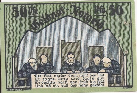 Реверс банкноты 50 fenigów (Niemcy) 1921