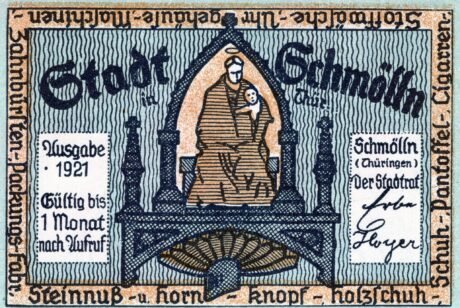 Аверс банкноты 50 fenigów (Niemcy) 1921