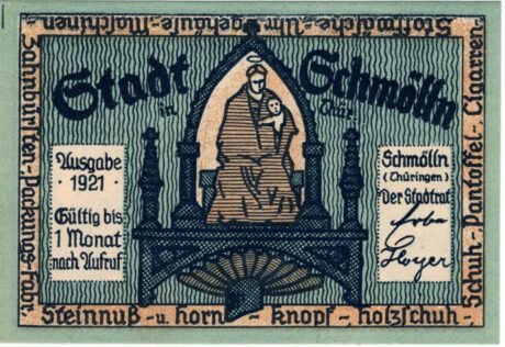 Аверс банкноты 50 fenigów (Niemcy) 1921