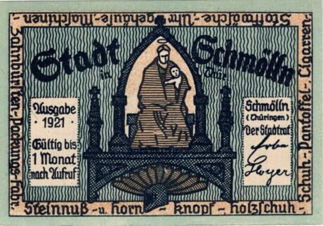 Аверс банкноты 50 fenigów (Niemcy) 1921