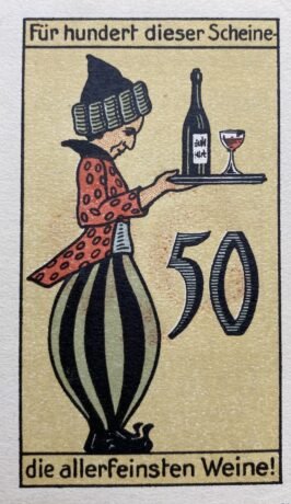 Реверс банкноты 50 fenigów Weinhandlung Otto Seidel (Niemcy) 1921