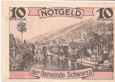 Реверс банкноты 10 fenigów (Niemcy) 1921