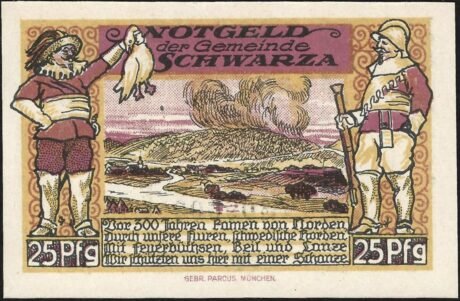 Реверс банкноты 25 fenigów (Niemcy) 1921