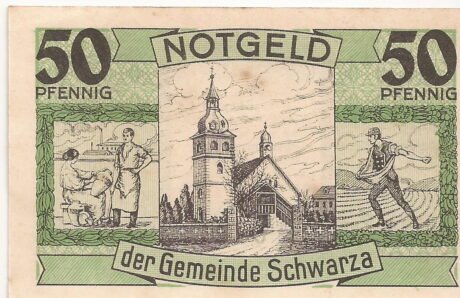 Реверс банкноты 50 fenigów (Niemcy) 1921