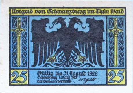 Аверс банкноты 25 пфеннигов (Германия) 1922 года