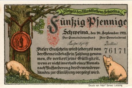 Аверс банкноты 50 fenigów (Niemcy) 1921