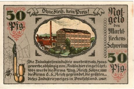 Реверс банкноты 50 fenigów (Niemcy) 1921