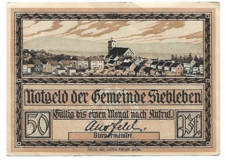 Аверс банкноты 50 fenigów (Niemcy) 1921