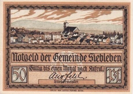 Аверс банкноты 50 fenigów (Niemcy) 1921