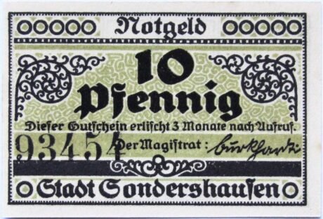 Аверс банкноты 10 пфеннигов (Германия) 1921 года