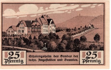 Реверс банкноты 25 fenigów (Niemcy) 1921