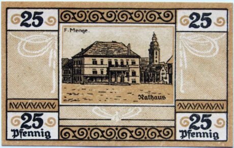 Реверс банкноты 25 пфеннигов (Германия) 1921 года