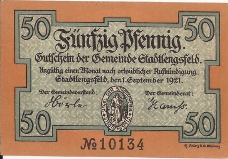 Аверс банкноты 50 fenigów (Niemcy) 1921