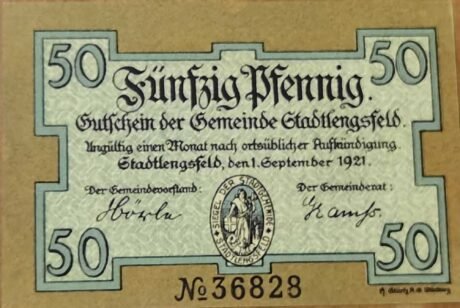 Аверс банкноты 50 fenigów (Niemcy) 1921