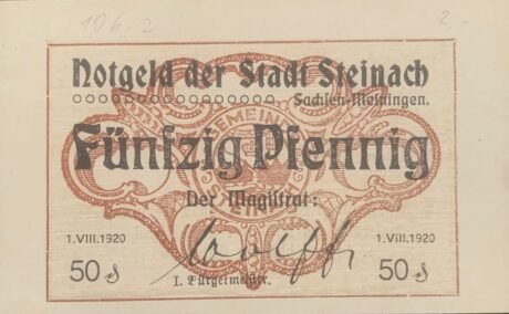 Аверс банкноты 50 пфеннигов (Германия) 1920 года