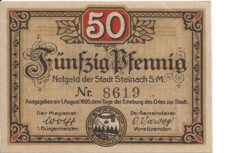 Аверс банкноты 50 fenigów (Niemcy) 1920